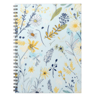 Blau und Gelb-Daisy-Muster Notizblock