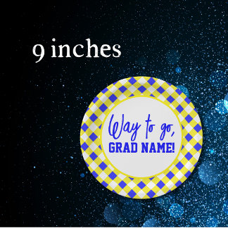 Blau und Gelb Gelb Gelb, 3,5 cm runder Party Pappteller