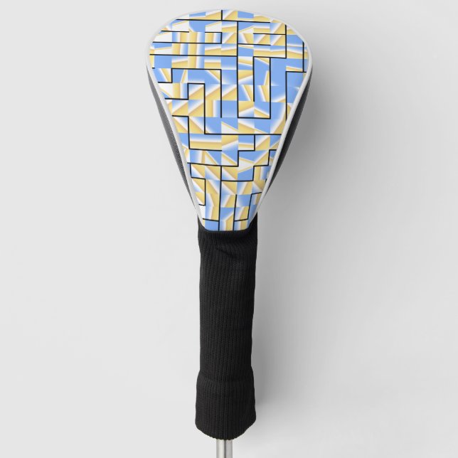 Blau und Gelb Golf Headcover (Vorderseite)
