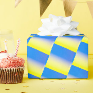 Blau und Gelb Gradient Ukraine Inspiriert Anti-Kri Geschenkpapier