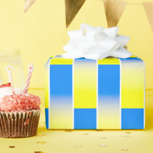 Blau und Gelb Gradient Ukraine Inspiriert keinen K Geschenkpapier