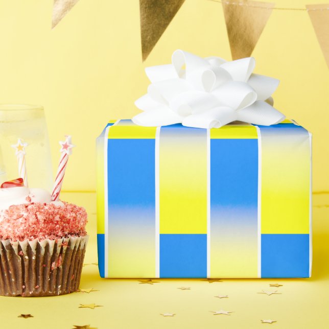 Blau und Gelb Gradient Ukraine Inspiriert keinen K Geschenkpapier (Geburtstagsparty)