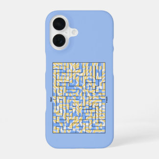 Blau und Gelb iPhone 16 Hülle