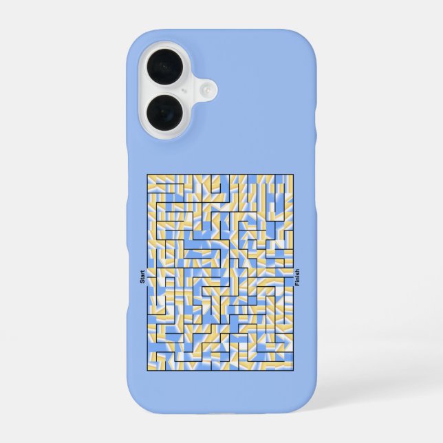 Blau und Gelb iPhone 16 Hülle (Rückseite)