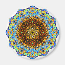 Blau und Gelb Mandala Art