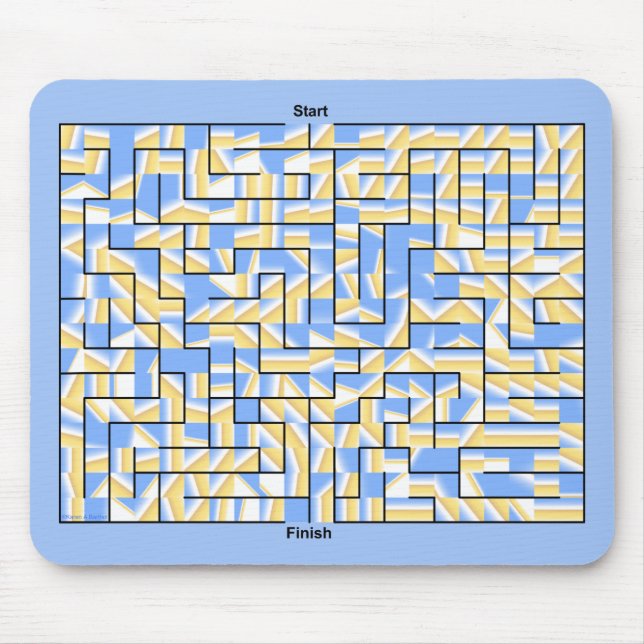 Blau und Gelb Mousepad (Vorne)