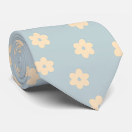 Blau und Gelb Paisy Blume Muster Krawatte