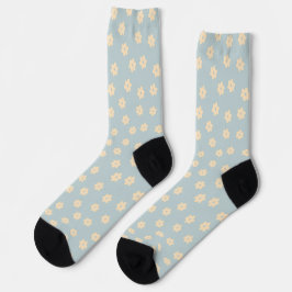 Blau und Gelb Paisy Blume Muster Socken