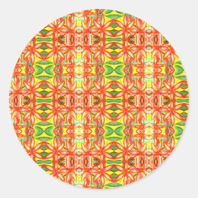 Blau und Gelb Runder Aufkleber (Vorderseite)