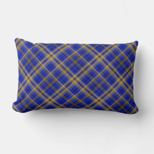 Blau und gelb Tartan kariert. Lendenkissen
