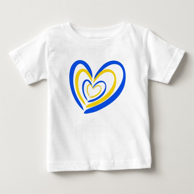 Blau und Gelb Ukraine Inspiration Frieden kein Kri Baby T-shirt (Vorderseite)