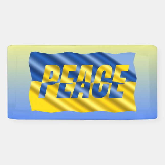 Blau und Gelb Ukraine Inspiration Frieden kein Kri Banner (Horizontal)