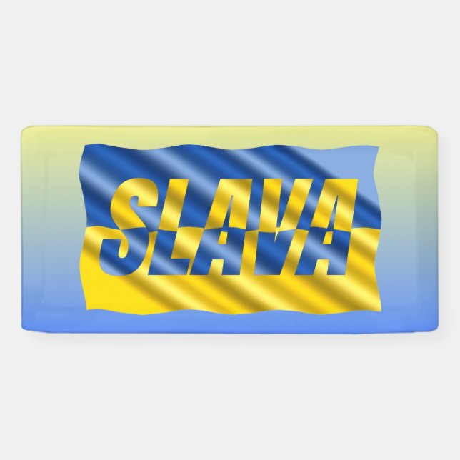 Blau und Gelb Ukraine Inspiration Frieden kein Kri Banner (Horizontal)