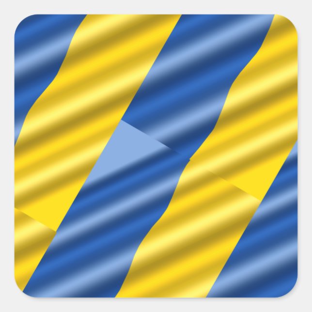Blau und Gelb Ukraine Inspiration Frieden kein Kri Quadratischer Aufkleber (Vorderseite)