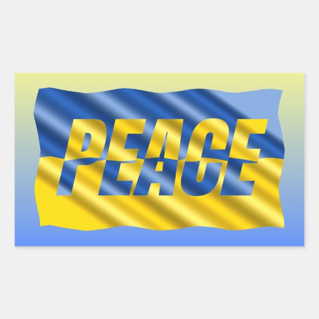 Blau und Gelb Ukraine Inspiration Frieden kein Kri Rechteckiger Aufkleber (Vorderseite)