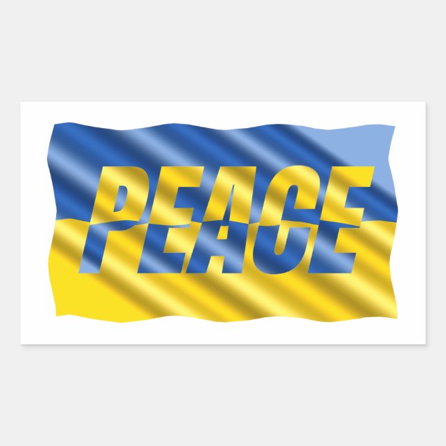 Blau und Gelb Ukraine Inspiration Frieden kein Kri Rechteckiger Aufkleber (Vorderseite)