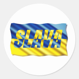 Blau und Gelb Ukraine Inspiration Frieden kein Kri Runder Aufkleber