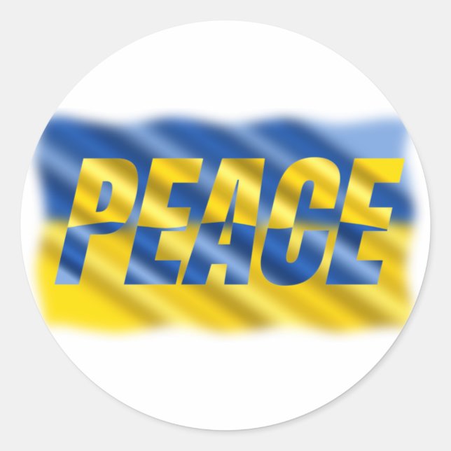 Blau und Gelb Ukraine Inspiration Frieden kein Kri Runder Aufkleber (Vorderseite)