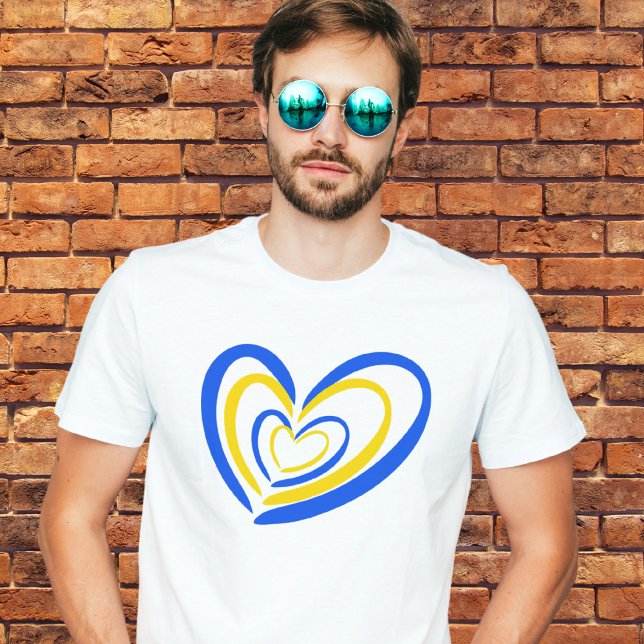Blau und Gelb Ukraine Inspiration Frieden kein Kri T-Shirt (Von Creator hochgeladen)