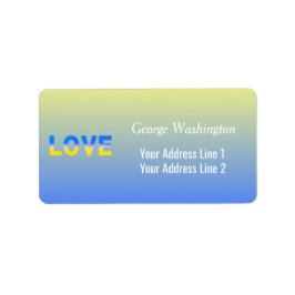 Blau und Gelb Ukraine Inspiriert Frieden gegen den Adressaufkleber