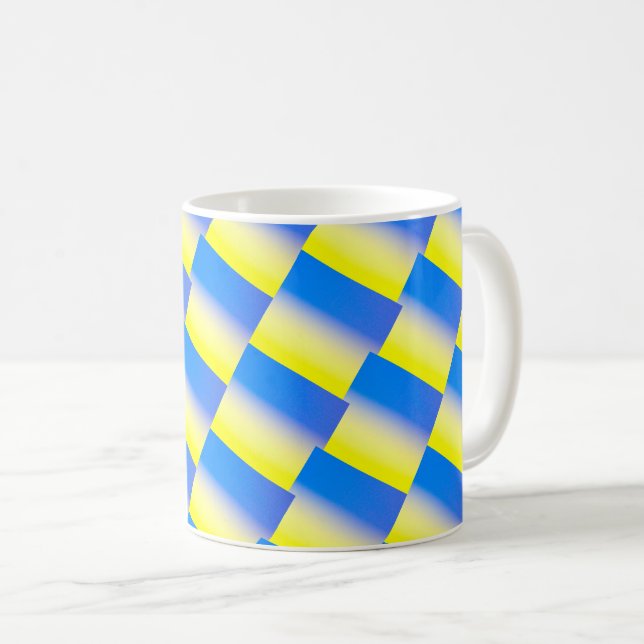 Blau und Gelb Ukraine Inspiriert Frieden gegen den Kaffeetasse (VorderseiteRechts)