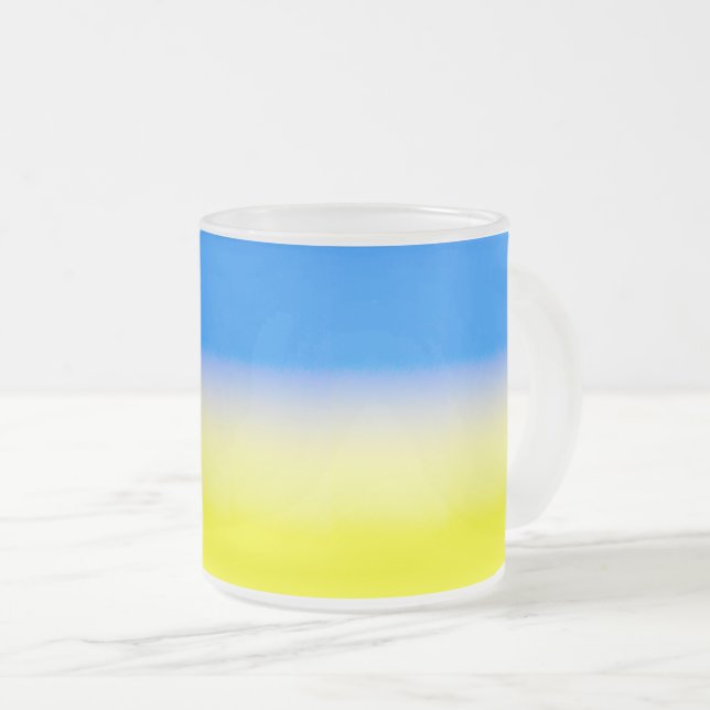 Blau und Gelb Ukraine Inspiriert Frieden gegen den Mattglastasse (VorderseiteRechts)