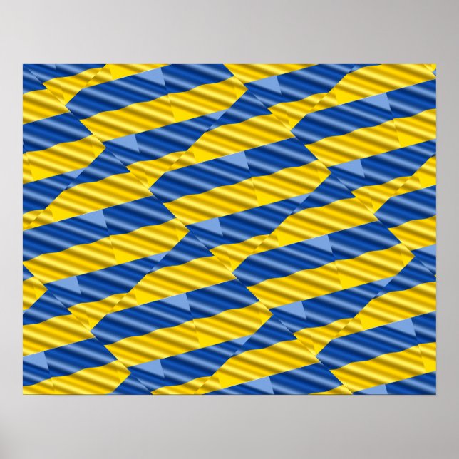 Blau und Gelb Ukraine Inspiriert Frieden gegen den Poster (Vorne)