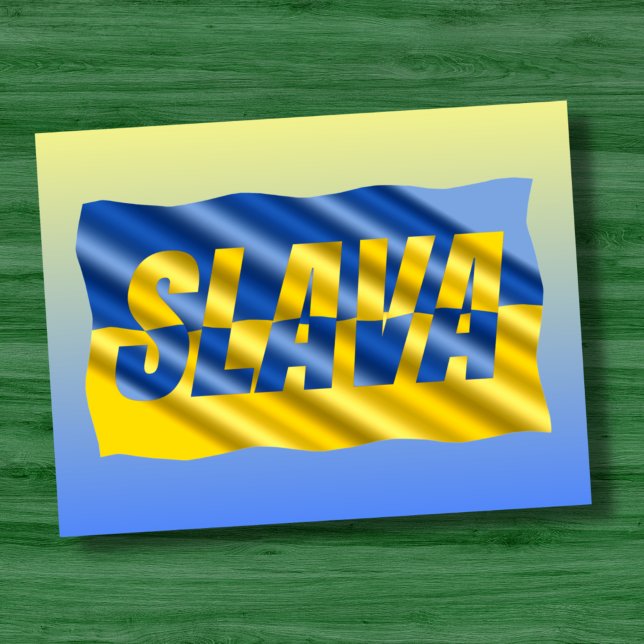 Blau und Gelb Ukraine Inspiriert Frieden gegen den Postkarte (Von Creator hochgeladen)