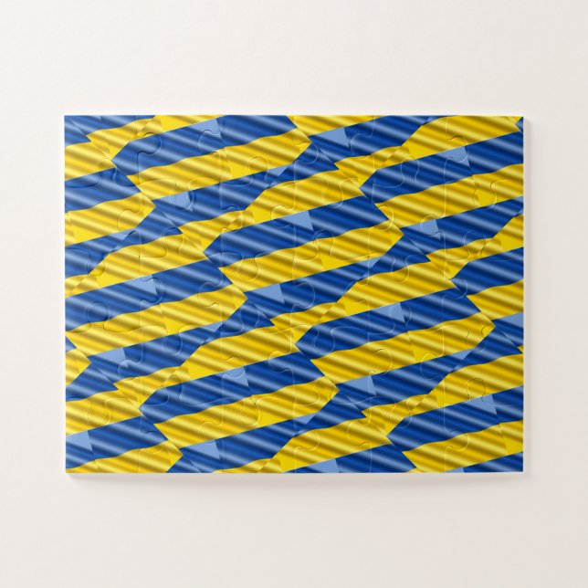 Blau und Gelb Ukraine Inspiriert Frieden gegen den Puzzle (Horizontal)