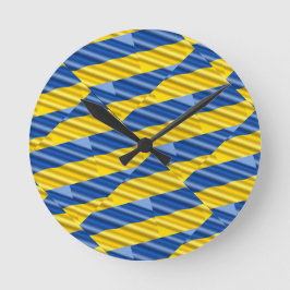 Blau und Gelb Ukraine Inspiriert Frieden gegen den Runde Wanduhr