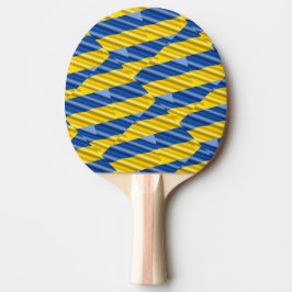 Blau und Gelb Ukraine Inspiriert Frieden gegen den Tischtennis Schläger