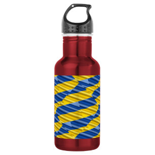 Blau und Gelb Ukraine Inspirierter Frieden Anti-Kr Edelstahlflasche