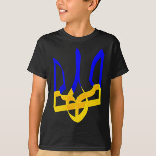 Blau Und Gelb Ukraine Wappen Gerfalke Tri T-Shirt