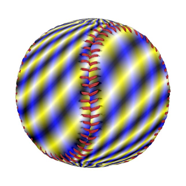 Blau und Gelb wirbeln Baseball (Schrägansicht)