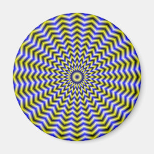 Blau und gelb Zigzag Ripples Magnet