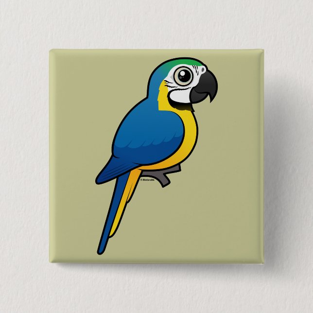 Blau-und-gelber Macaw Button (Vorderseite)