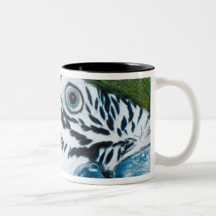 Blau-und-gelbes MacawÊ Zweifarbige Tasse