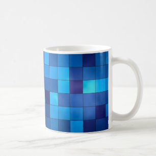 Blau und geometrische Quadrat-Tasse der Marine Tasse
