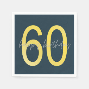 Blau und Gold 60. Geburtstag Serviette