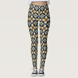 Blau und Gold Abstrakt Leggings