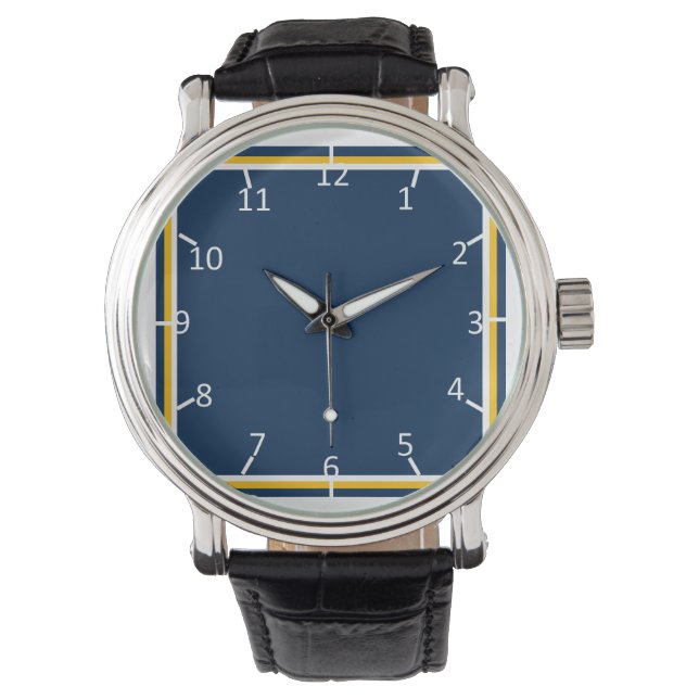 Blau und Gold Armbanduhr (Vorderseite)