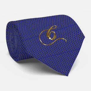 Blau und Gold Blühte Krawatte für Männer