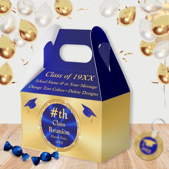 Blau und Gold, Einzigartig, Klassenfavoriten, Wied Geschenkschachtel (Class Reunion Party Favor Ideas. Blue, Gold, Class Reunion Favors, 50th, 40th, 30th, Class of 1974)