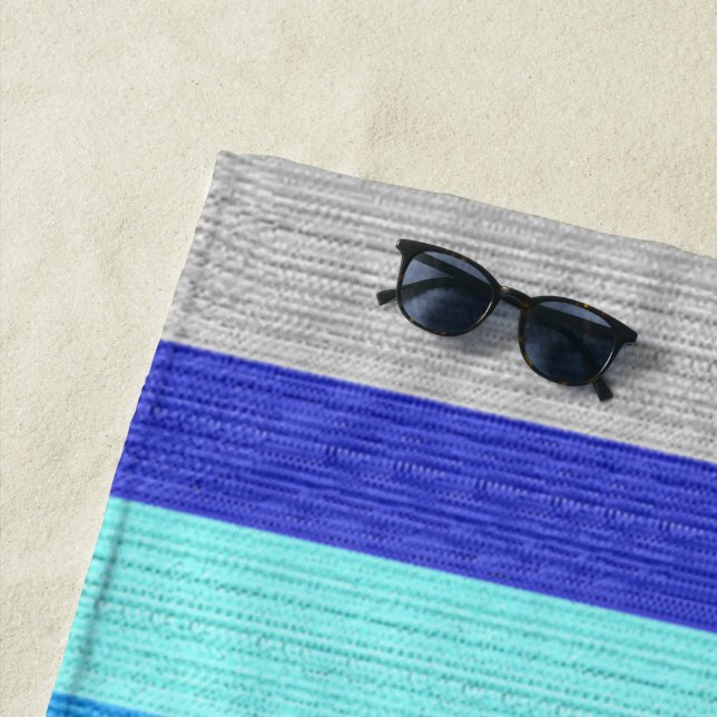 Blau und Gold gestreift Strandtuch (Beispiel)