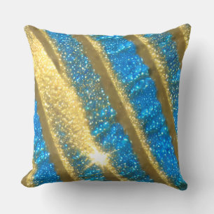Blau- und Gold-Glitzer-Muster Kissen