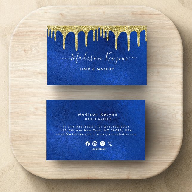 Blau und Gold modern Visitenkarte (Von Creator hochgeladen)