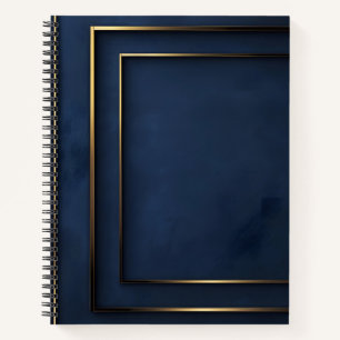 BLAU UND GOLD MODERNES KARIERTES MUSTER NOTIZBUCH