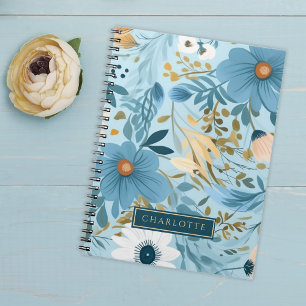Blau und Gold Notizblock