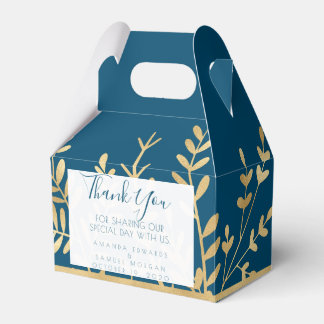 Blau und Gold Rahmen modern Geschenkschachtel