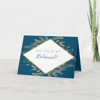 Blau und Gold Rahmen modern Karte